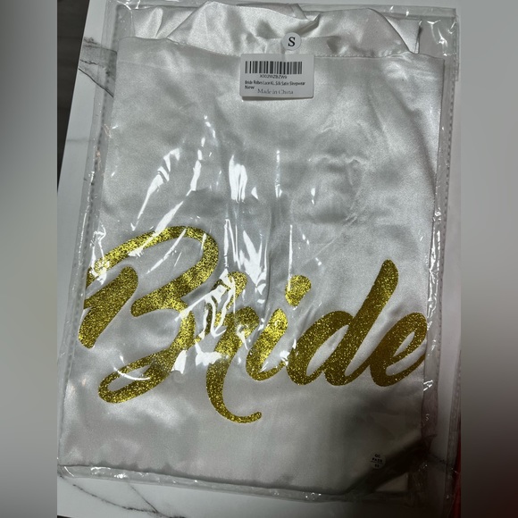 Bride robe - faux silk satin - white size S - Picture 5 of 5
